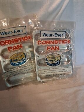 Vintage Wear-Ever Cornstick Pan - Silver Corn Stick Mold Set Of 2 New Old Stock